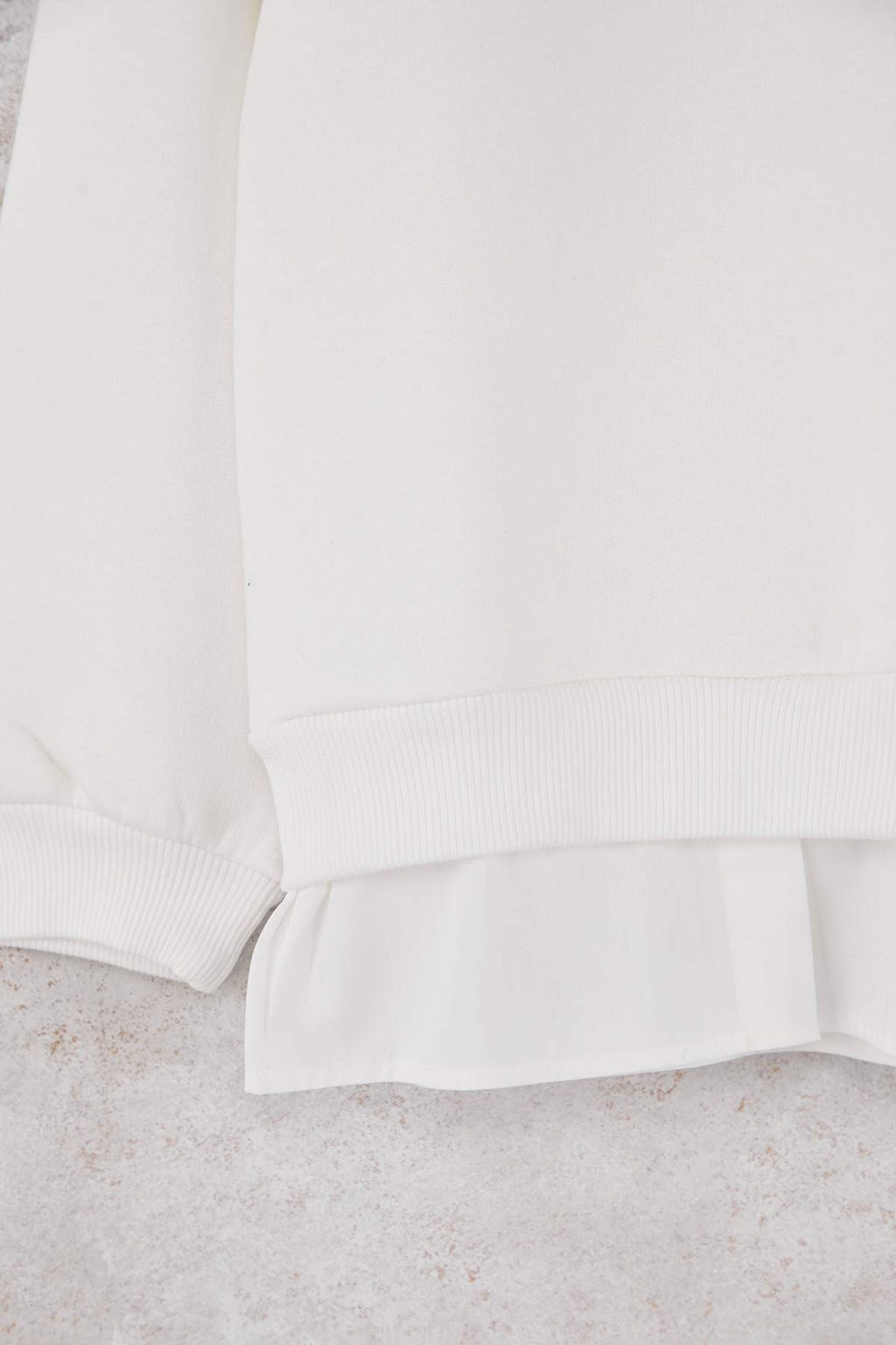 Ekru Pamuklu Kalp Baskl? Kal?n/Ici Polarl? Regular Orme K?z Cocuk Sweatshirt TKDAW26SW00023 - Trendyolmilla фото 4