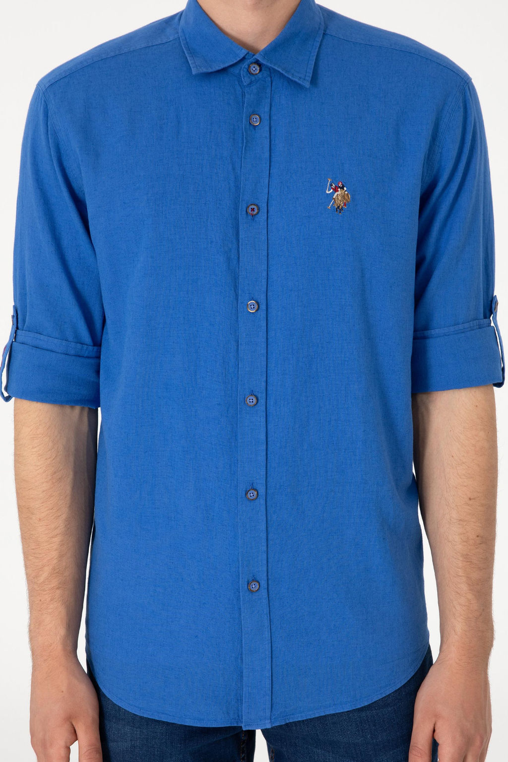 Erkek _ndigo Uzun Kollu Basic G_mlek Sepette S_rpriz _ndirim - U.s. polo assn фото 7