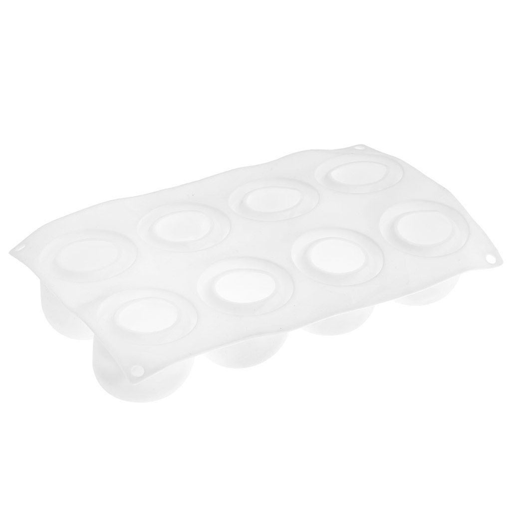 Форма силиконовая для муссовых десертов, пирожных и выпечки Яблоко - 8 ячеек 29,2х17х5,5см, размер ячейки 5,7х6,3х5,4см, цвет - белый (Китай) - Домашняя мода фото 2