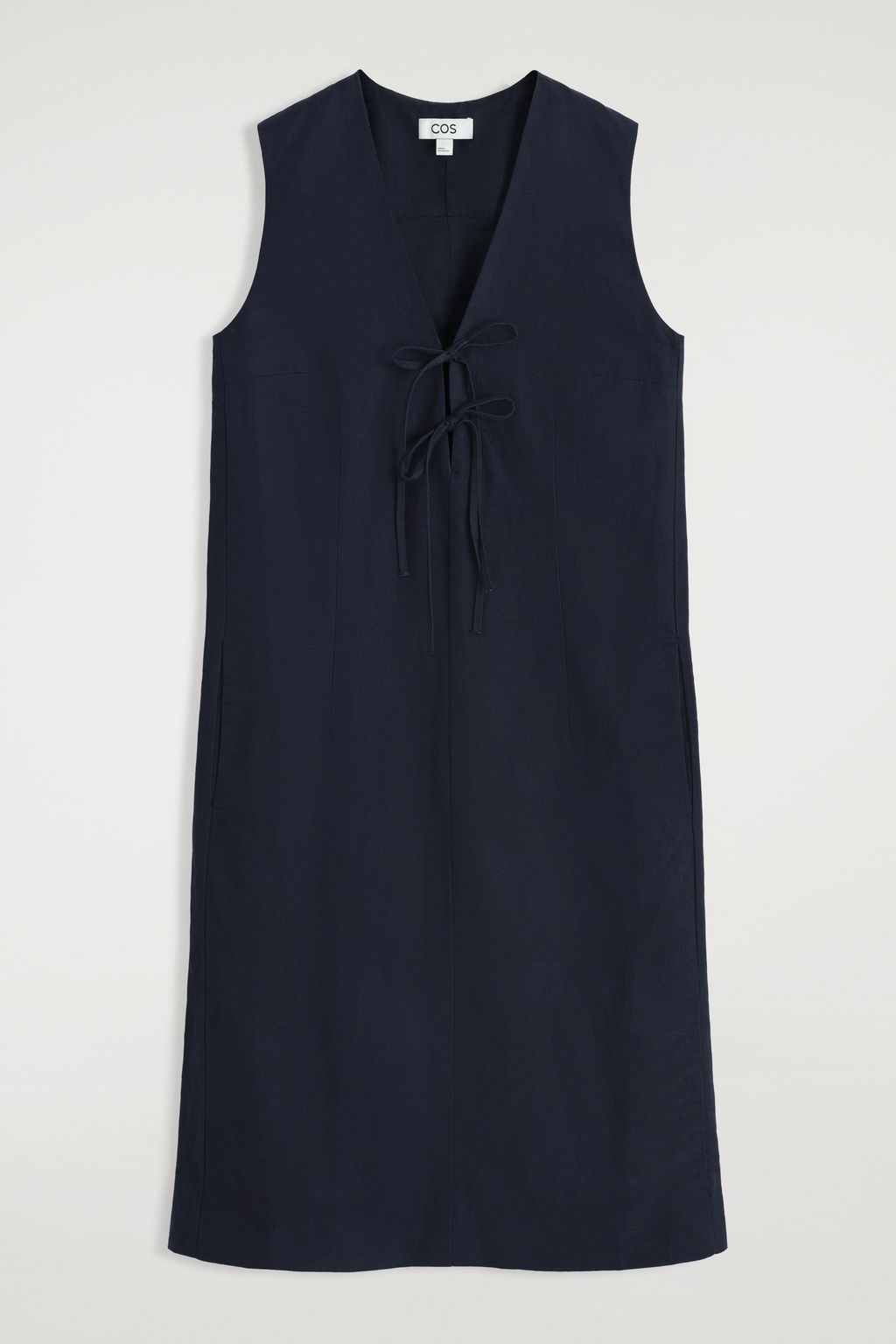 VESTIDO CON LAZOS FRONTALES EN MEZCLA DE LINO - H&m фото 2