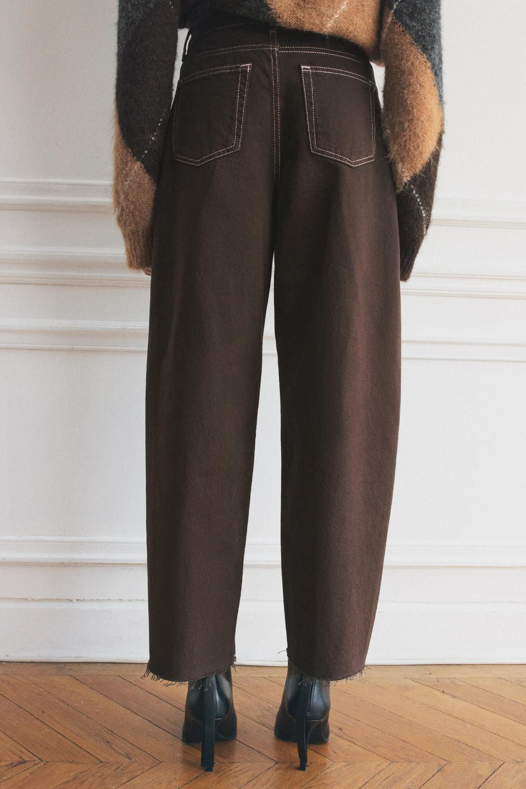 ZW COLLECTION BALLOON MID-WAIST JEANS - Zara фото 4
