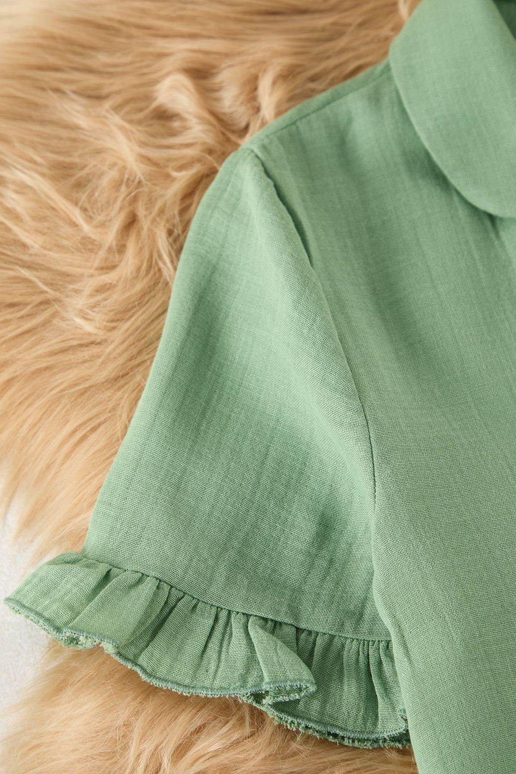 Trendyolmilla Yesil %100 Pamuklu F?rf?rl? Muslin Sortlu Dokuma Pijama Tak?m? THMSS25PT00034  фото 10