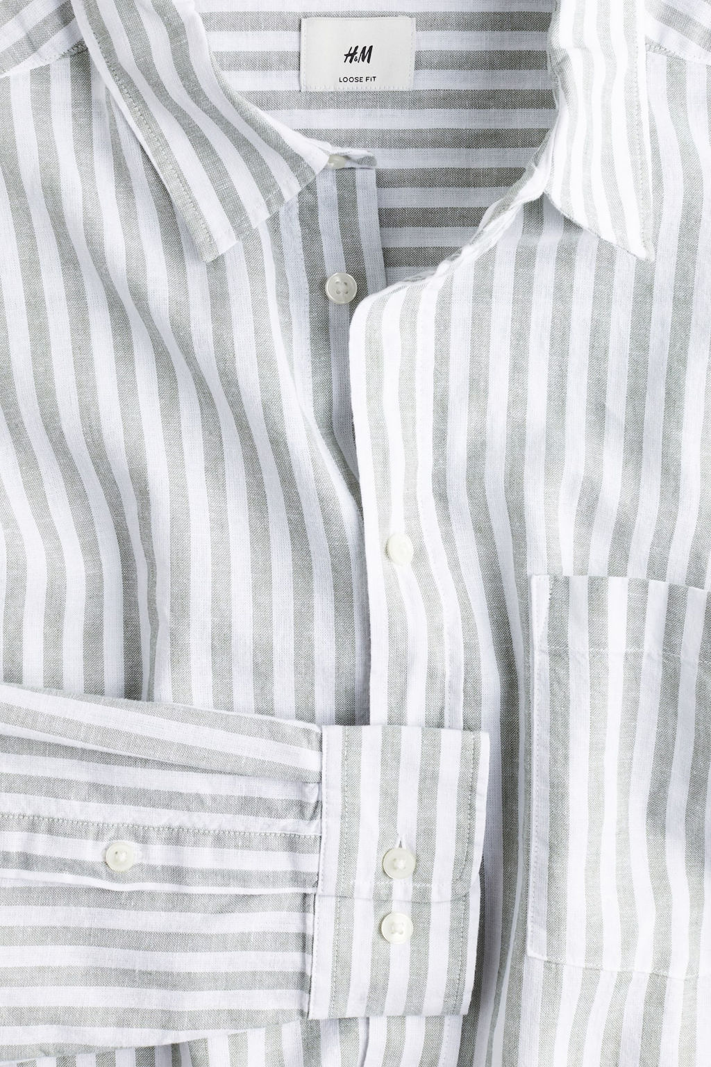 Camisa en mezcla de lino Relaxed Fit - H&m фото 7