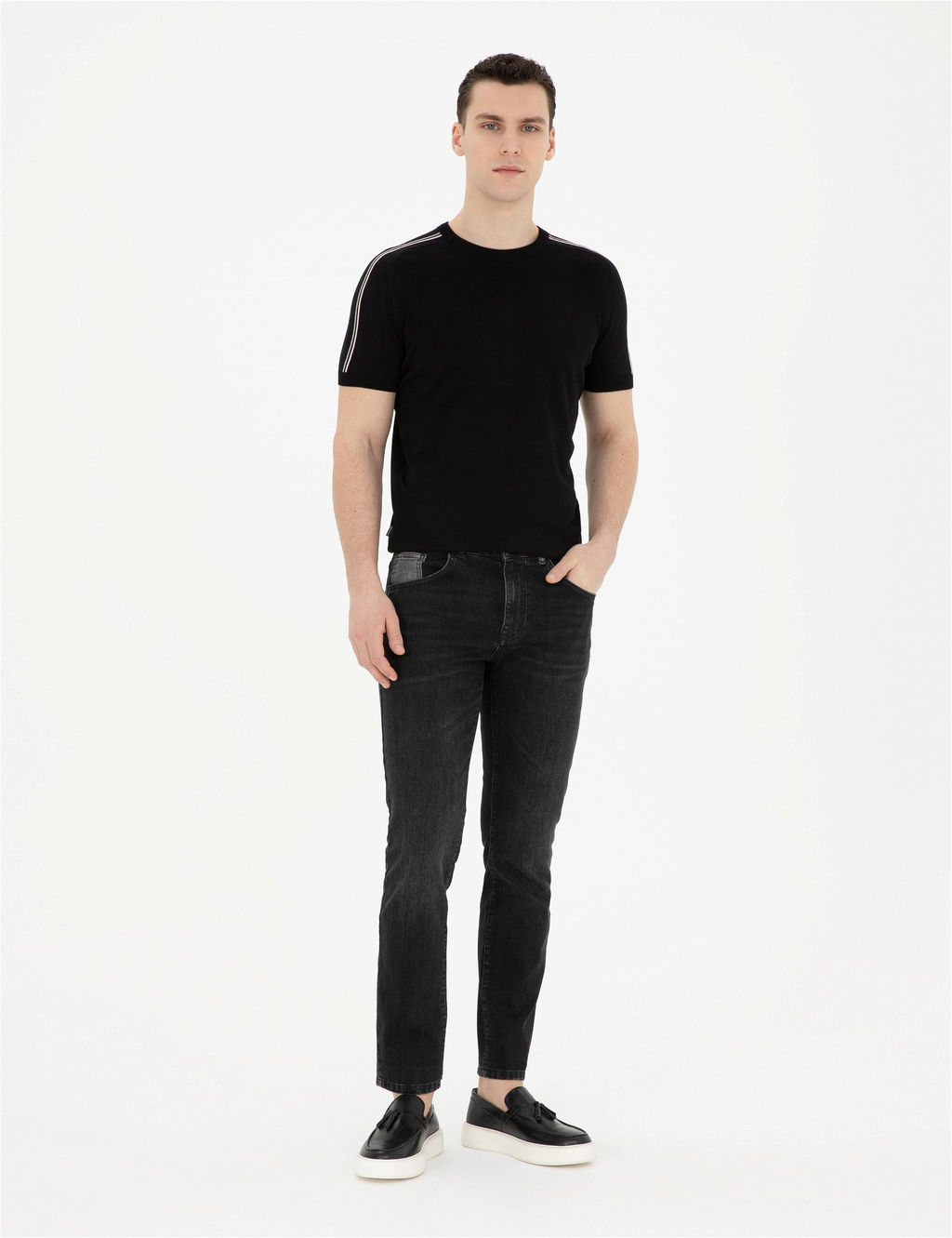 Antrasit Slim Fit Jean Pantolon