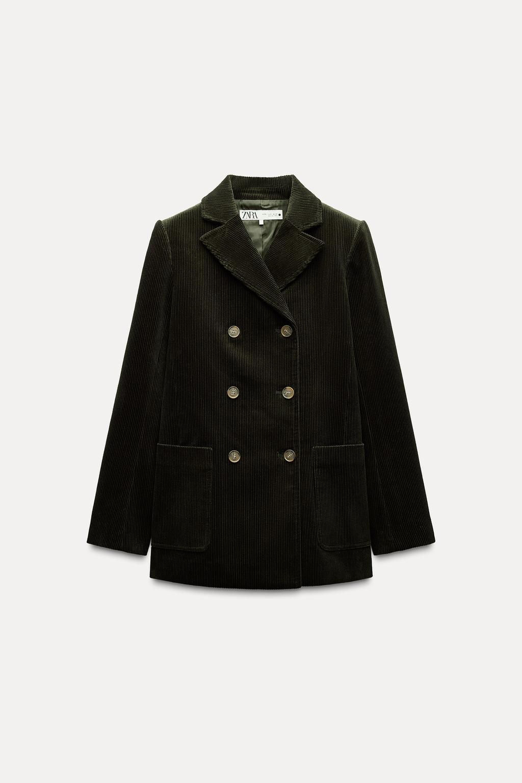 DOUBLE-BREASTED CORDUROY BLAZER ZW COLLECTION - Zara фото 4
