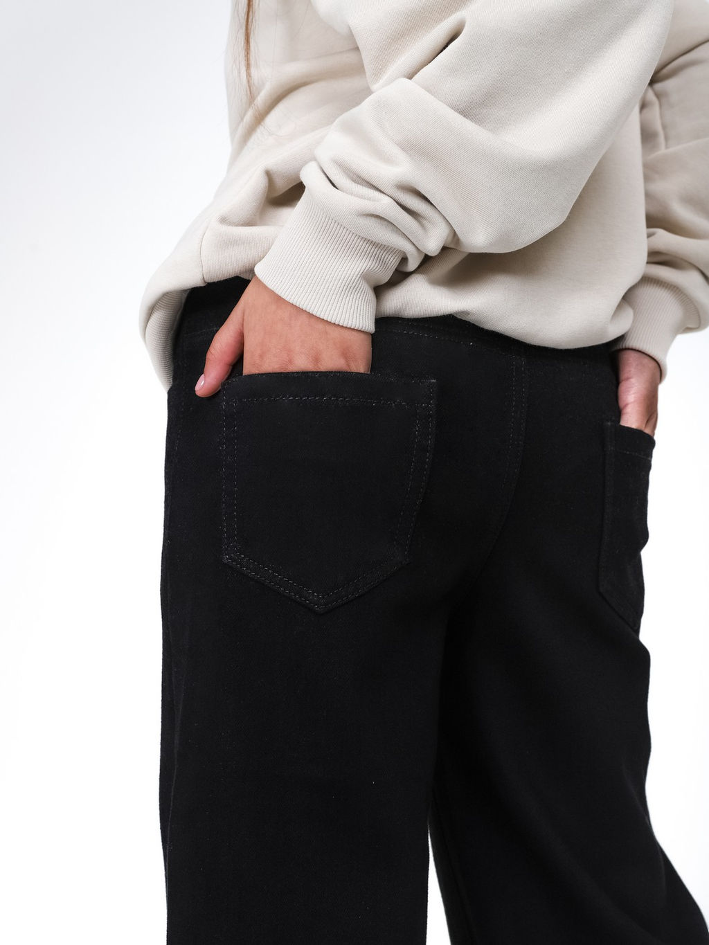 Джинсы-багги утеплённые для девочек - СИНЯЯ МОДА фото 17