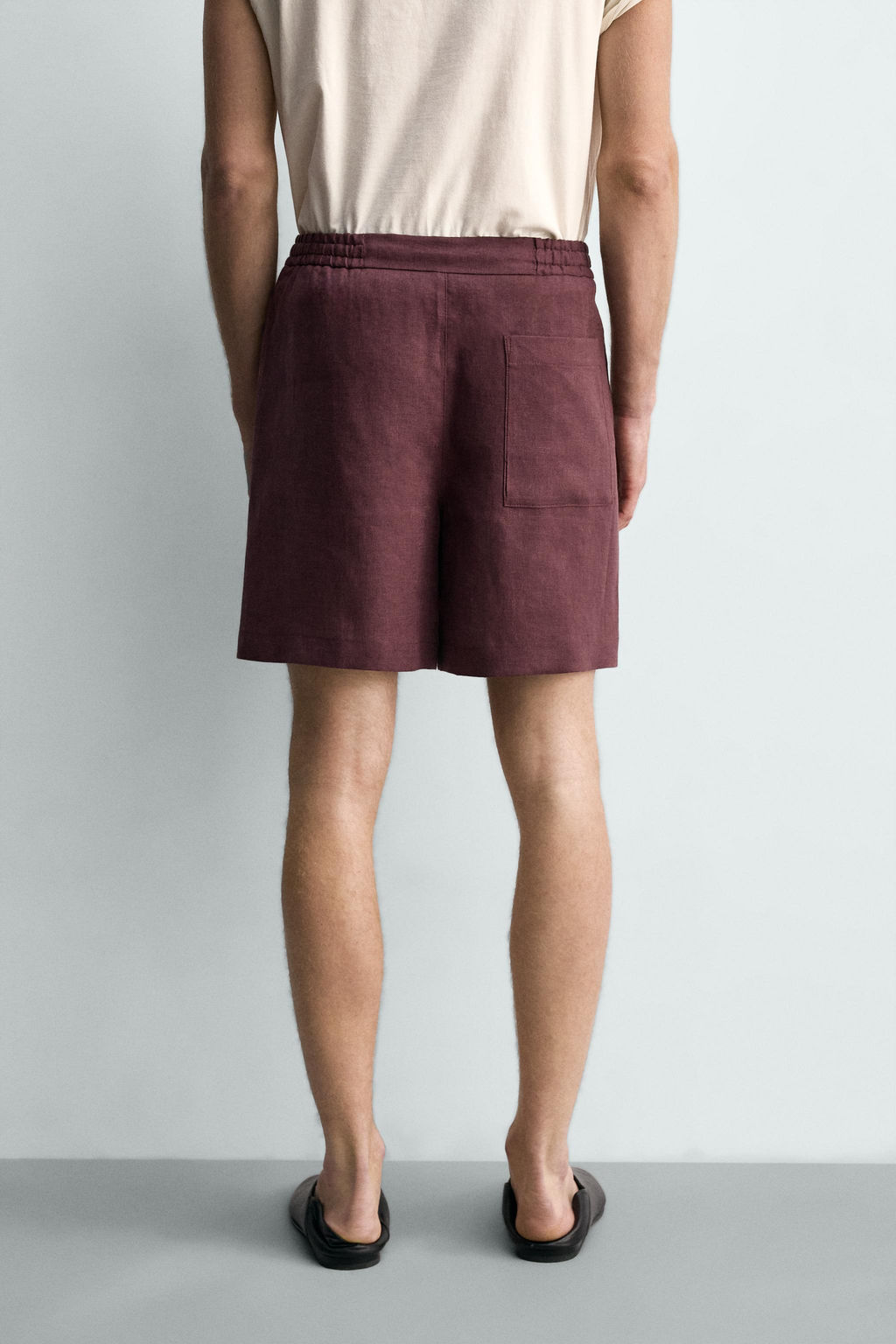 BERMUDA RELAXED FIT 100% LINO / Burdeos - Zara фото 3