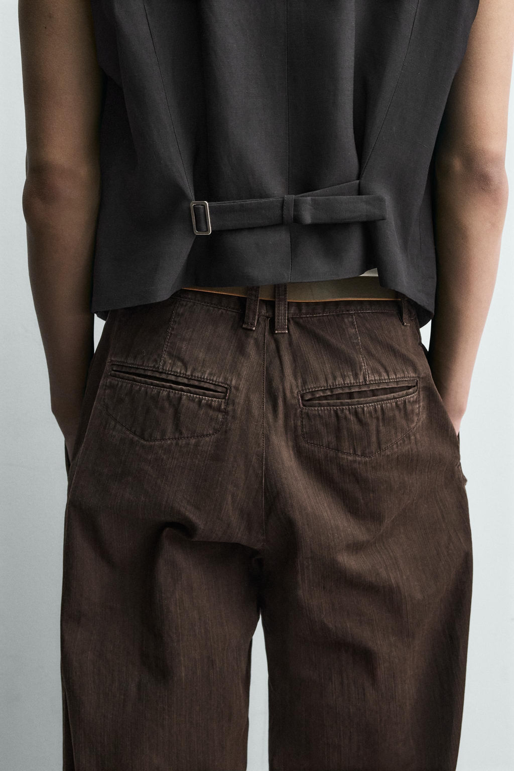 PANTAL?N RELAXED FIT BOLSILLO PETO / Marr?n - Zara фото 7