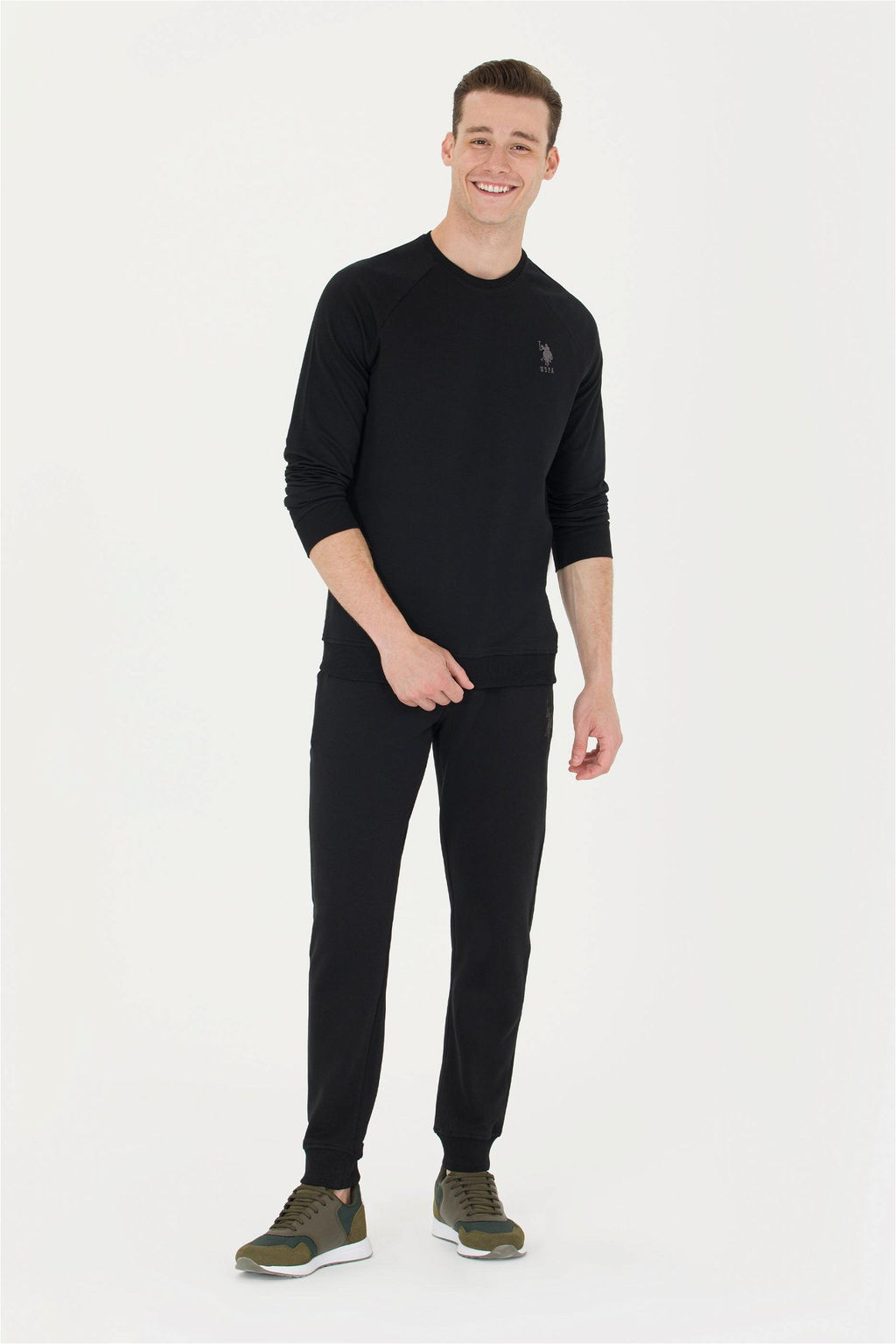 U. S. Polo Assn / Мужской черный базовый свитшот с круглым вырезом - U.s. polo assn фото 10