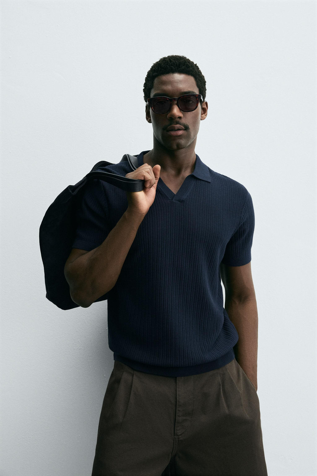 RIB KNIT POLO SHIRT - Zara фото 6