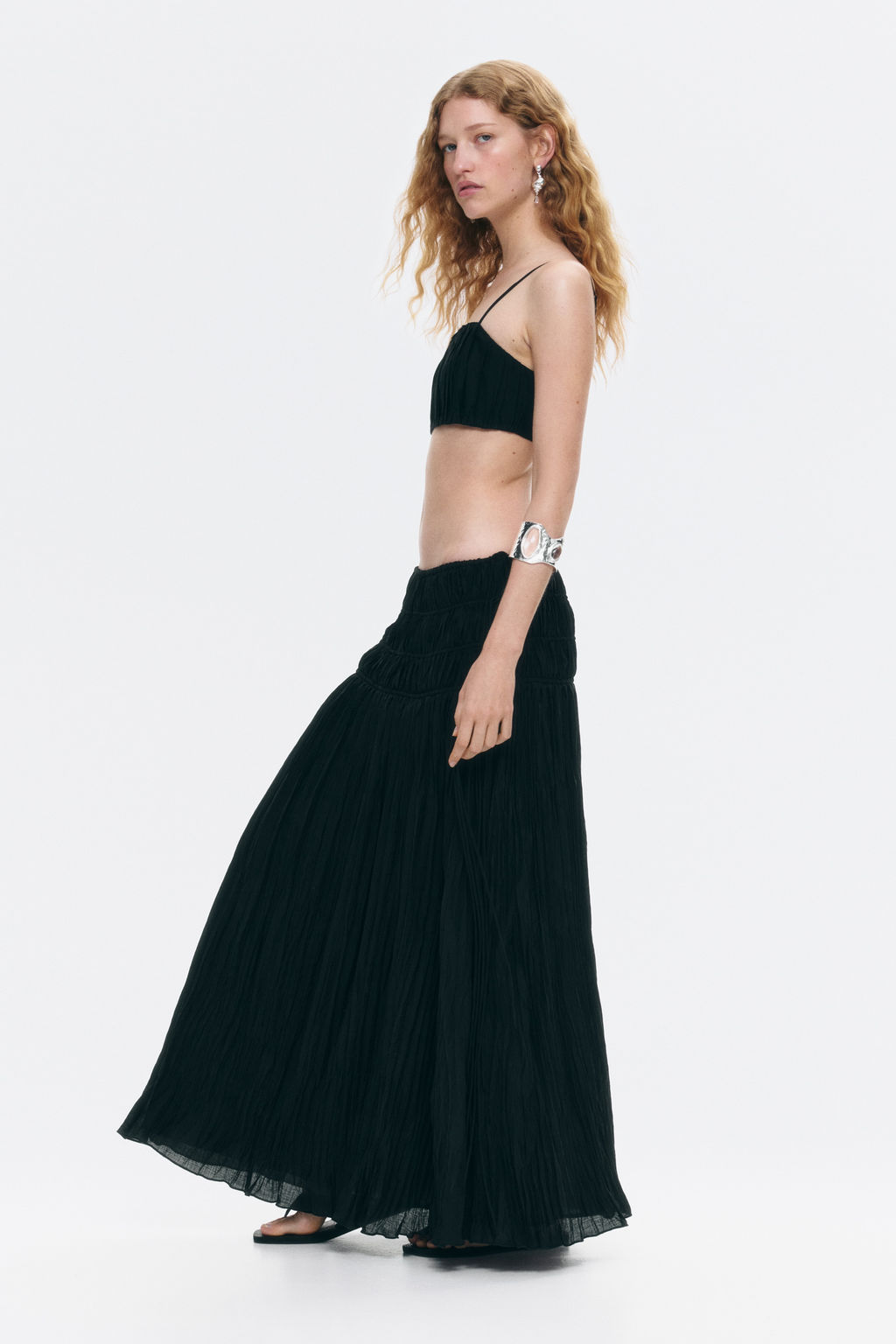 Falda efecto arrugado con cordones ajustables - H&m фото 3