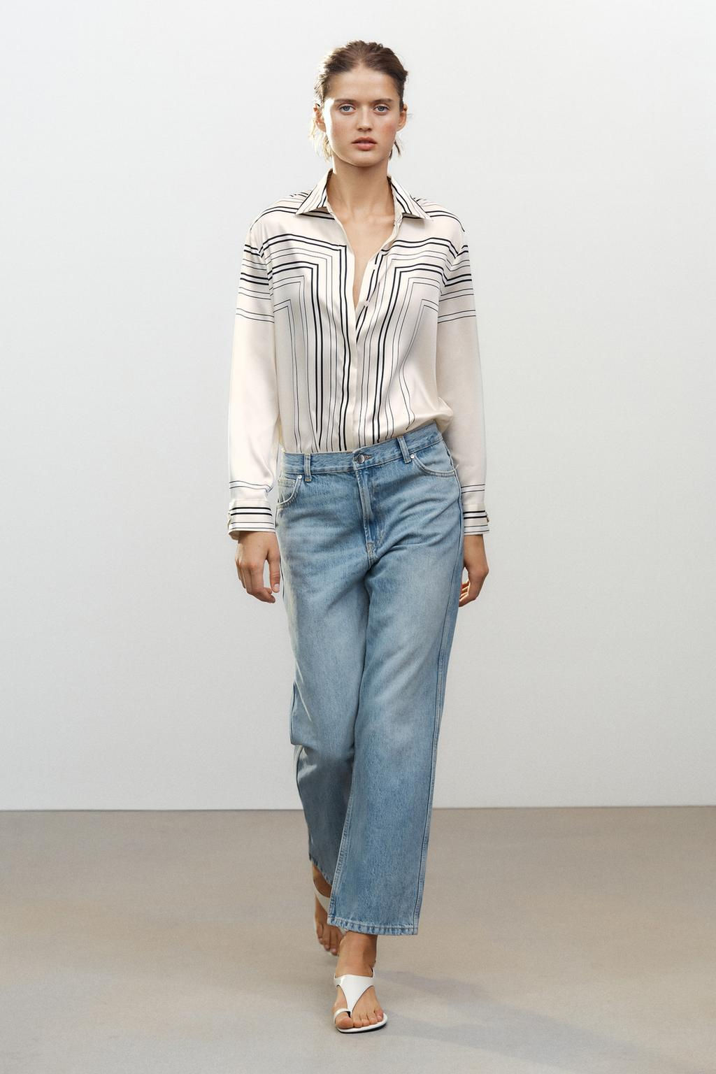 ZW COLLECTION CROPPED STRAIGHT HIGH-WAIST JEANS - Zara фото 10