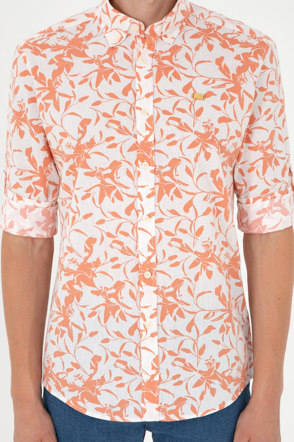 Мужская рубашка с длинным рукавом цвета экрю Неожиданная скидка в корзине - U.s. polo assn фото 6