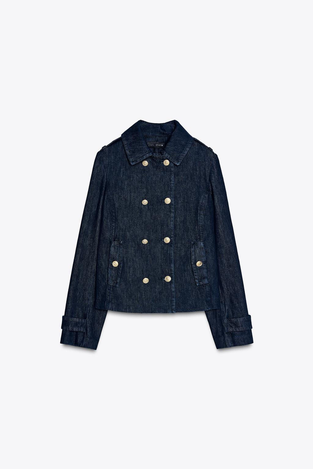 DOUBLE-BREASTED DENIM JACKET - Zara фото 5