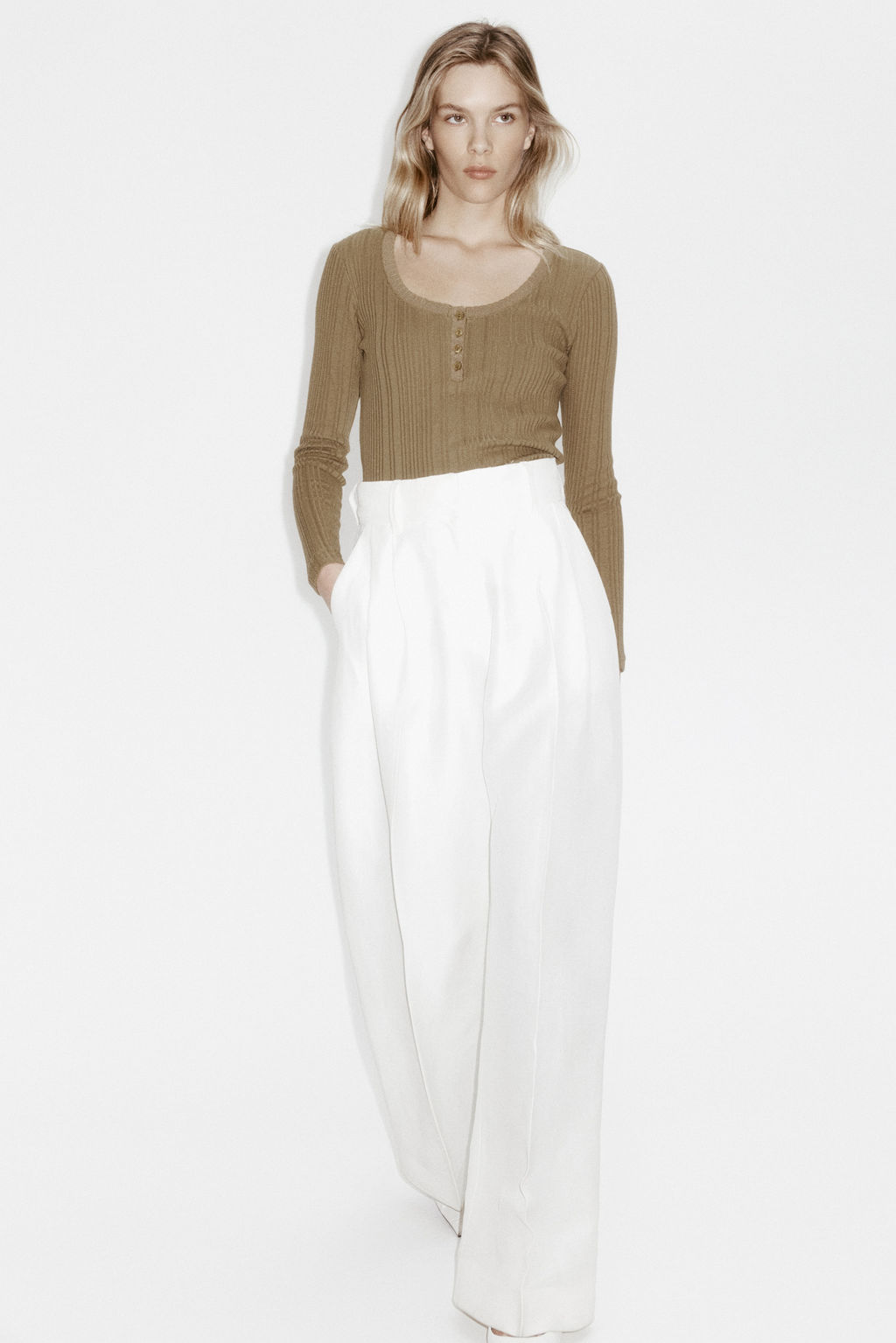 Top en punto pointelle de algod?n - H&m фото 3