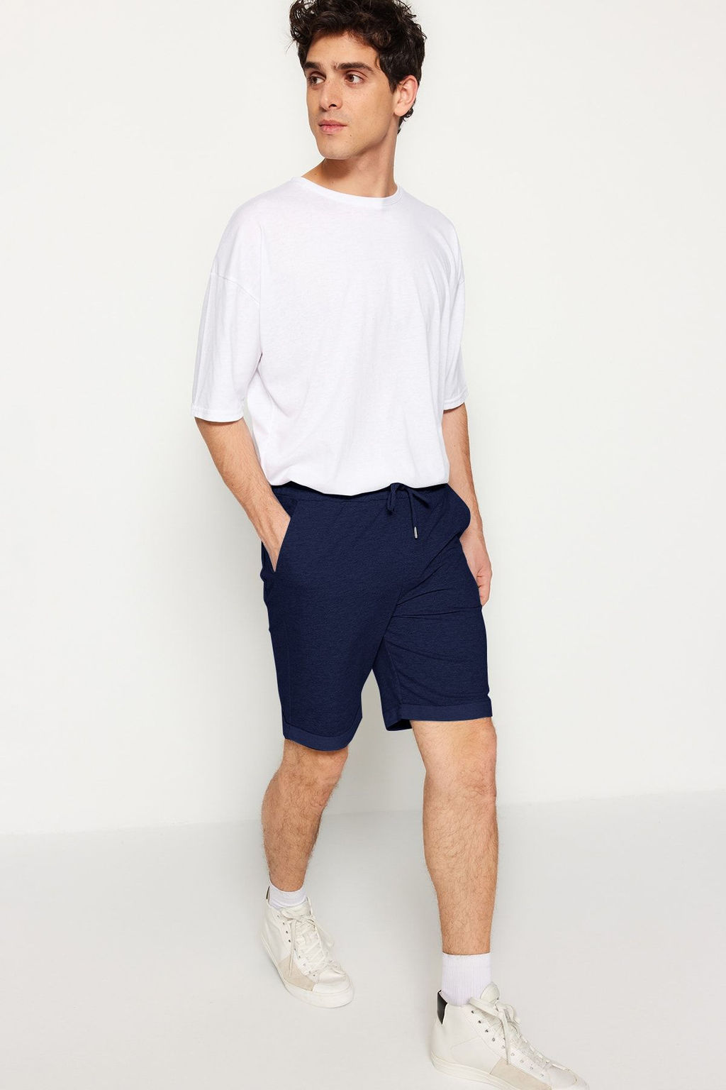 TRENDYOL MAN Gri Regular/Normal Kesim Orta Boy Lastik Belli Bagc?kl? Duble Paca Sort TMNSS21SR0046 - Trendyolmilla фото 10