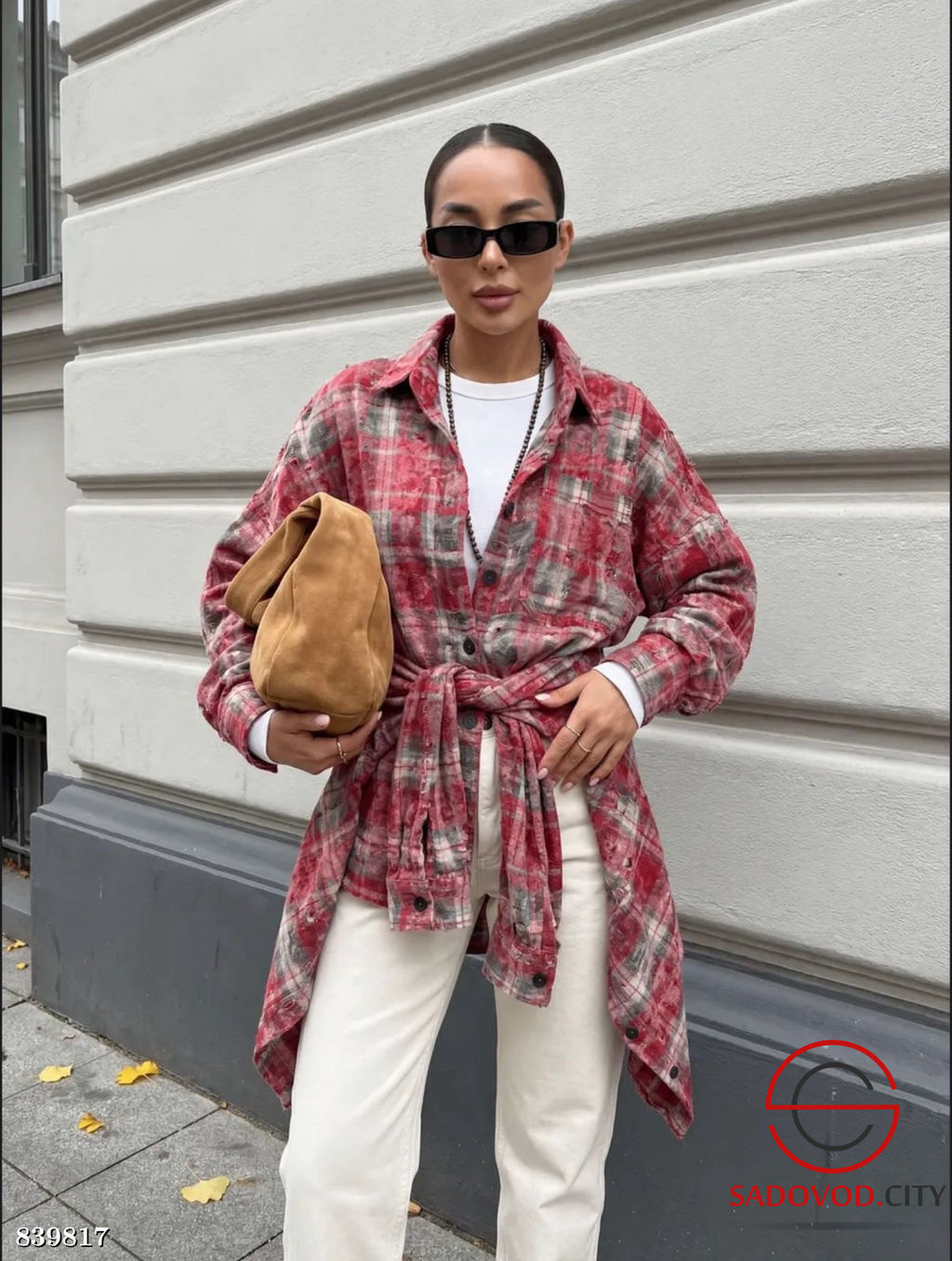 Рубашка женская в клетку - Bruno фото 3