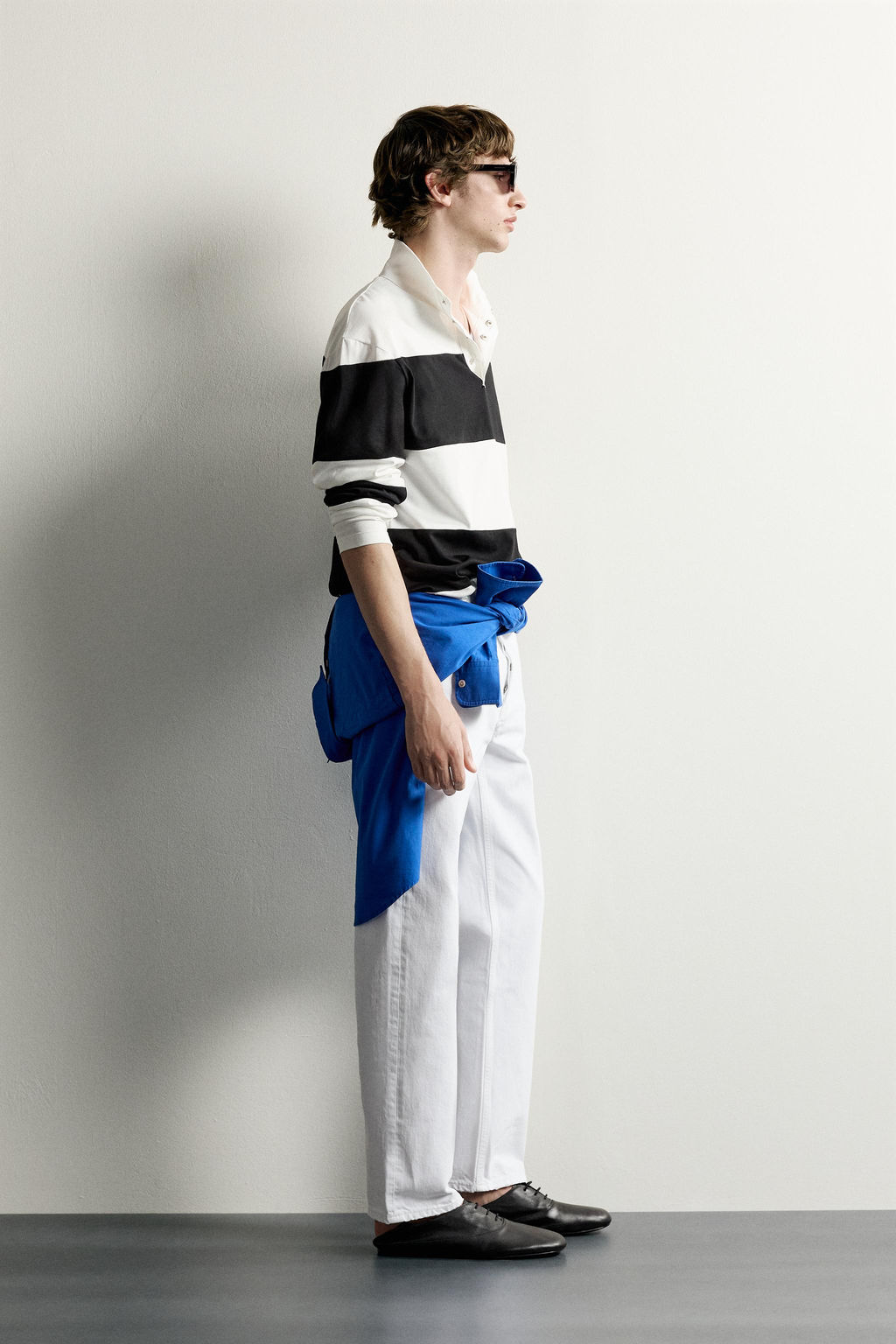 POLO RELAXED FIT RAYAS / Blanco / Marino - Zara фото 4