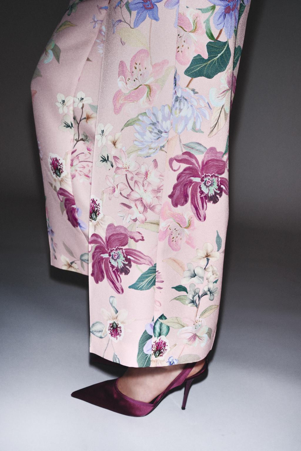 FLORAL PRINT TROUSERS - Zara фото 3