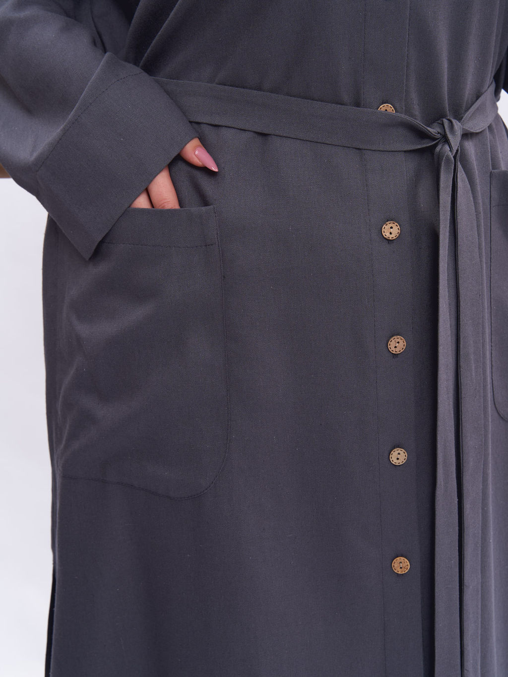 Платье-рубашка из льна TPP39352GRY23