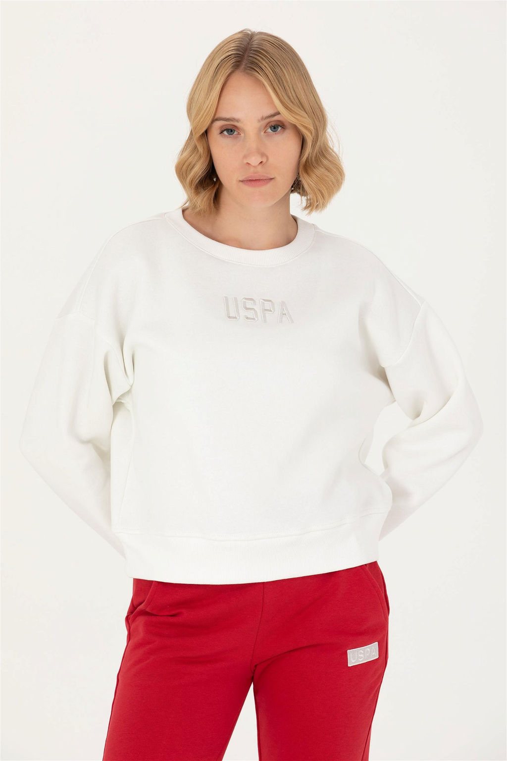 Женский свитшот цвета экрю с круглым вырезом Неожиданная скидка в корзине - U.s. polo assn фото 6