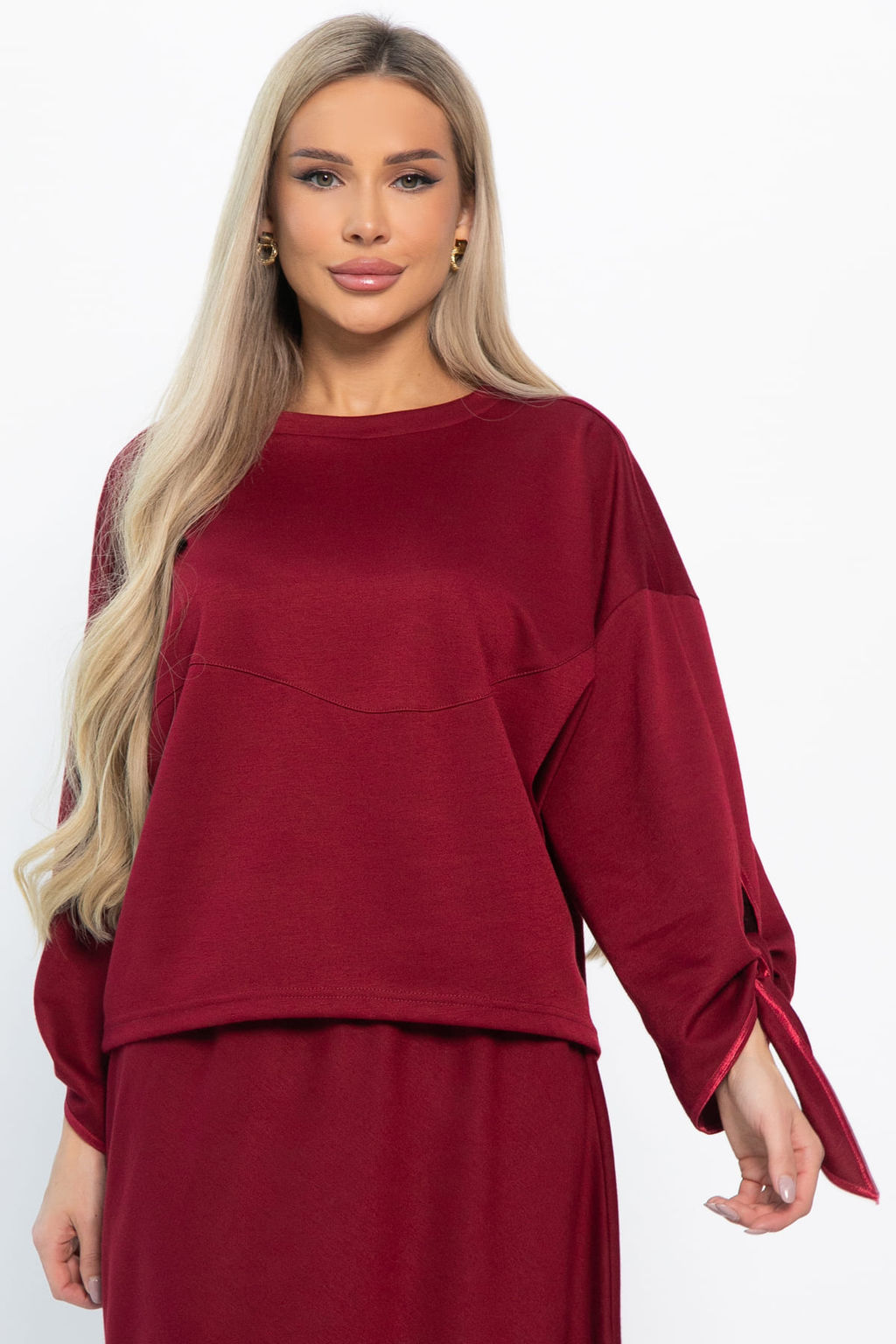 Джемпер с завязками Твист (бордовый) Б14867-10М