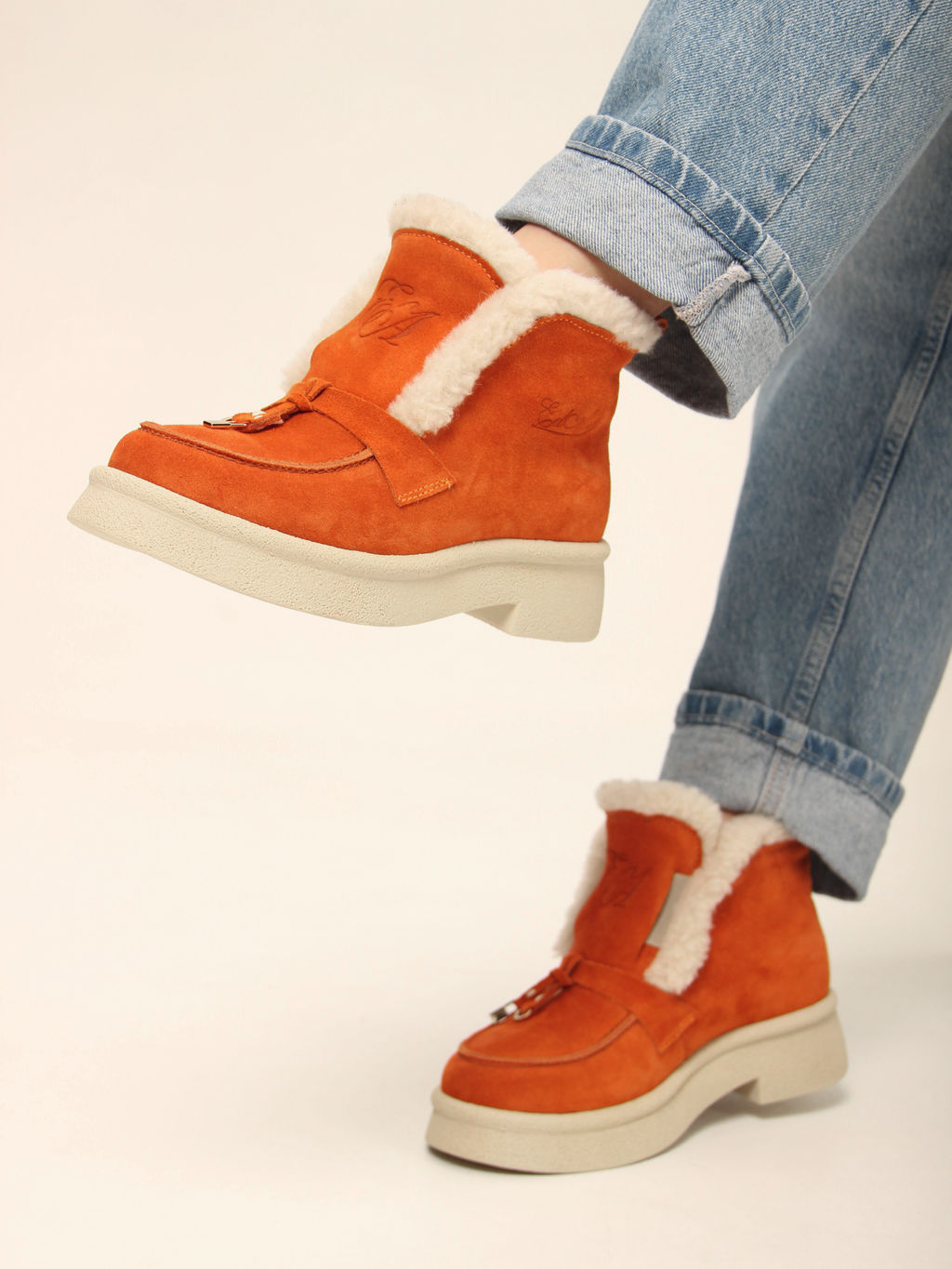 Ботинки EDART 307.florida be.мандарин замша/шерсть