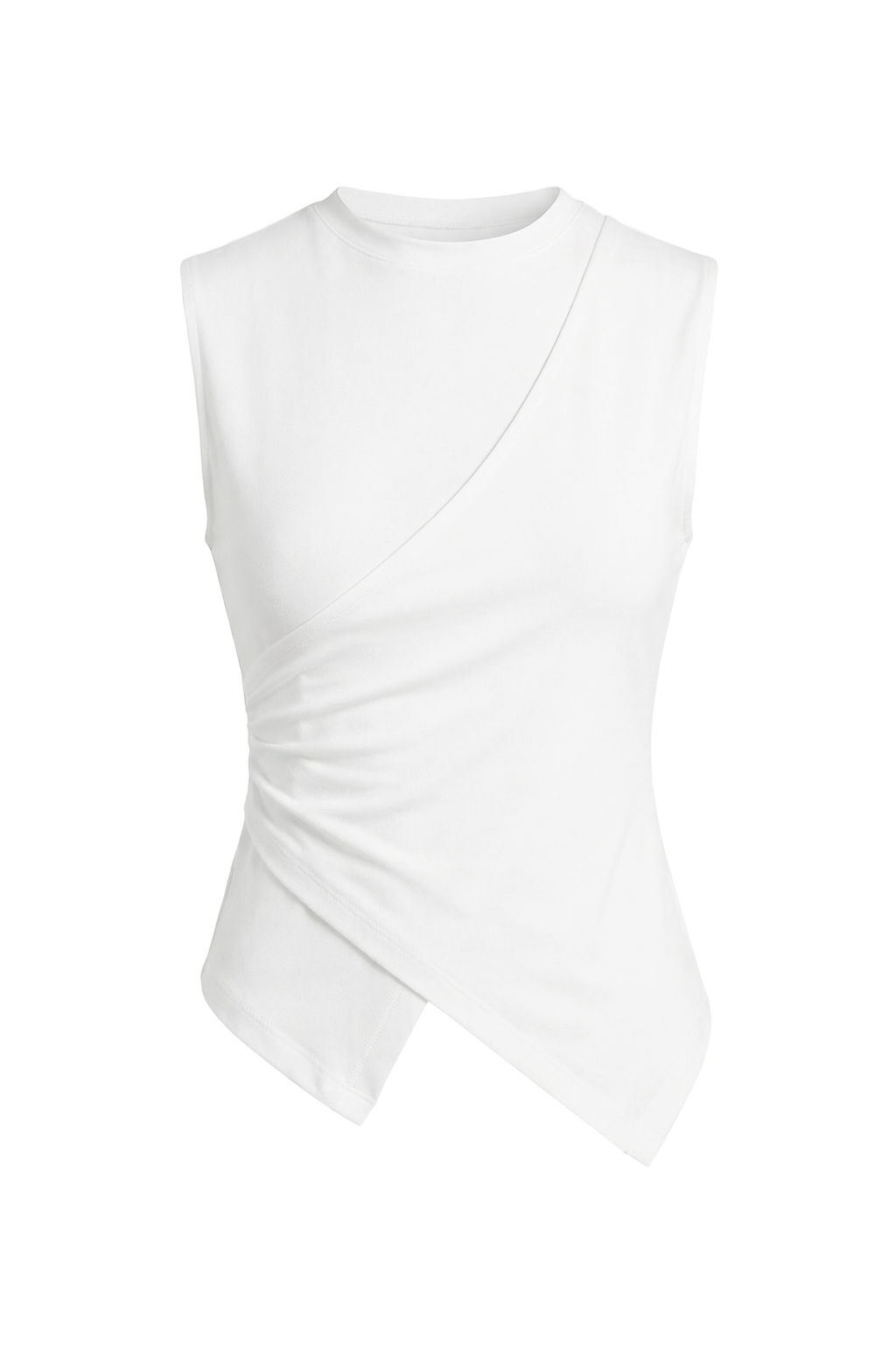 Ekru Fitted/Vucuda Oturan Kolsuz Asimetrik Pamuklu Esnek Orme Bluz TWOSS26BZ00081