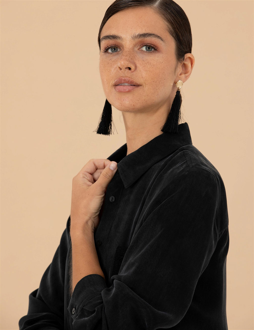 Siyah Cupro Regular Fit Uzun Kollu G_mlek - Pierre cardin фото 2