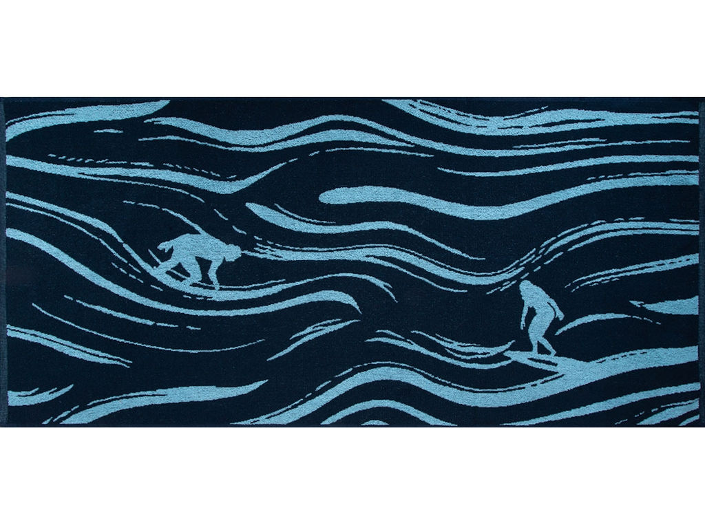 Полотенце махровое 6с102.411ж1 Волны (т.синий2) 67х150см