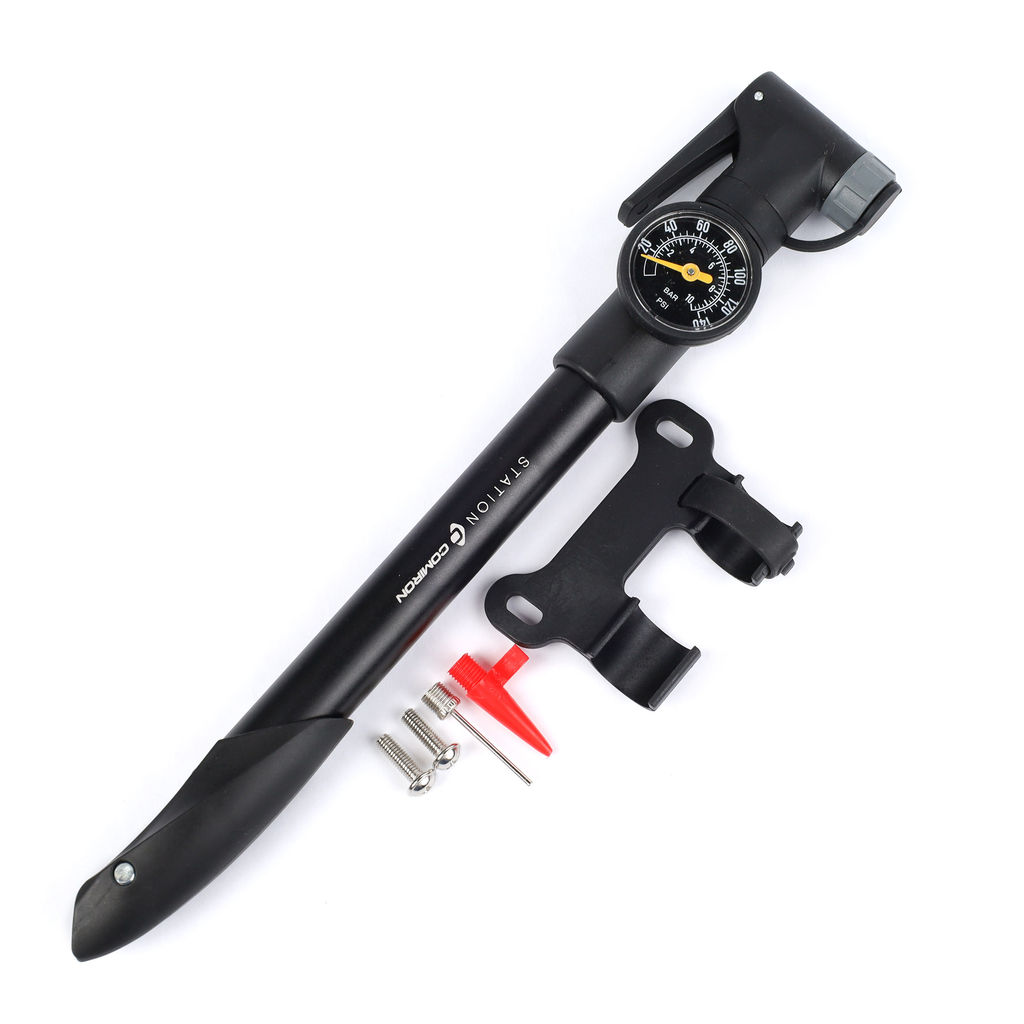 Велонасос COMIRON STATION с манометром, алюминиевый цилиндр, ручка литой пластик, Presta-Schrader, 8,6 бар. /уп 50 - Галеонтрейд фото 7