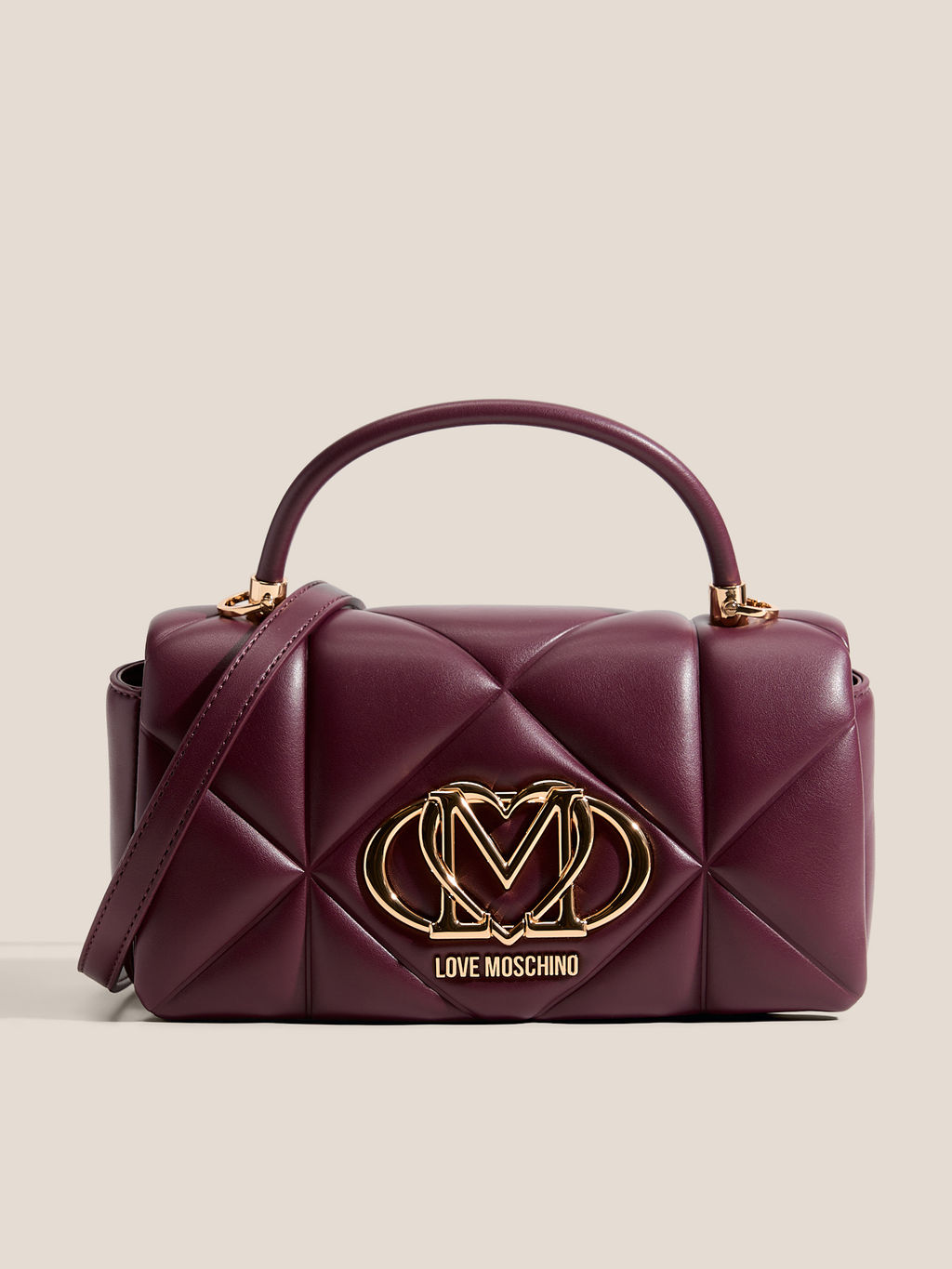 Женская сумка с ручкой LOVE MOSCHINO EMBOSSED Q Артикул 4561086, фиолетово-бордовый