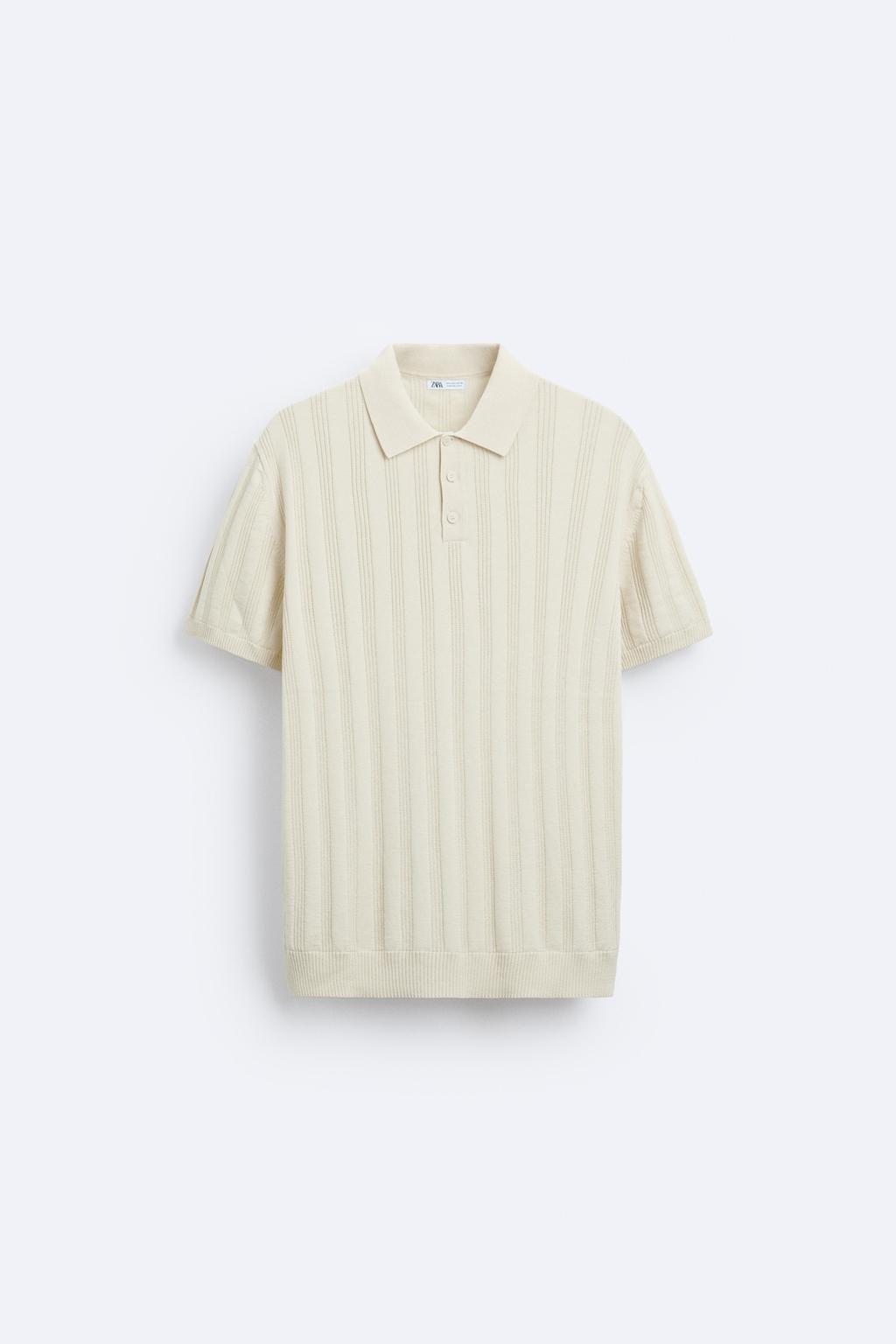 RIBBED KNIT POLO SHIRT - Zara фото 6
