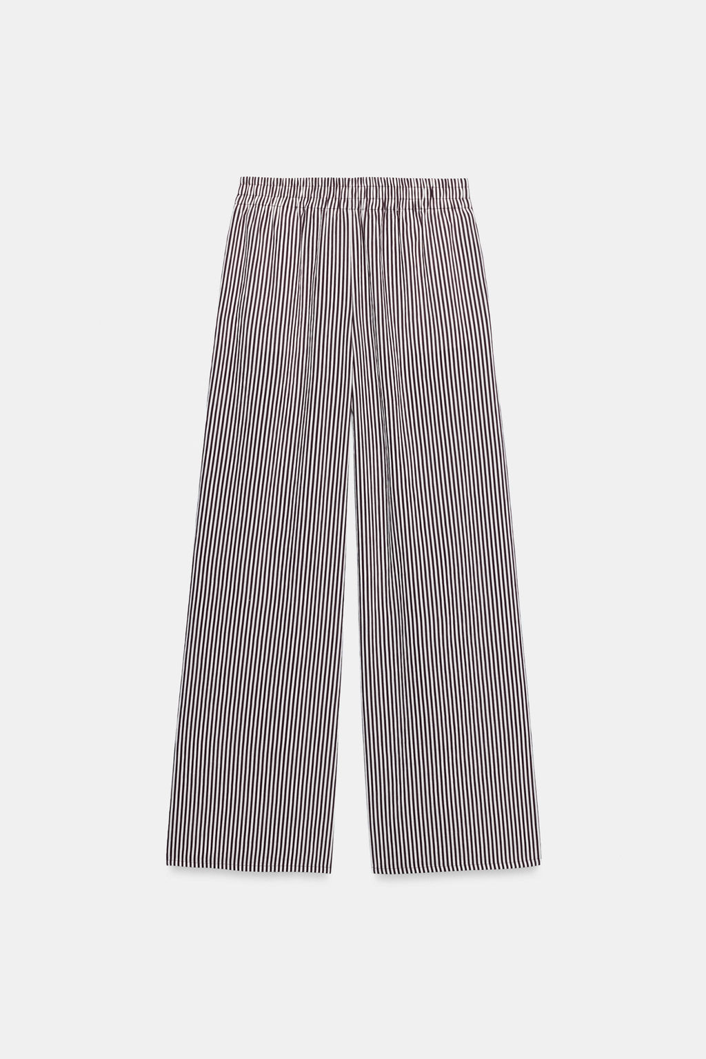 PANTAL?N ANCHO RAYAS / marron/blanco
