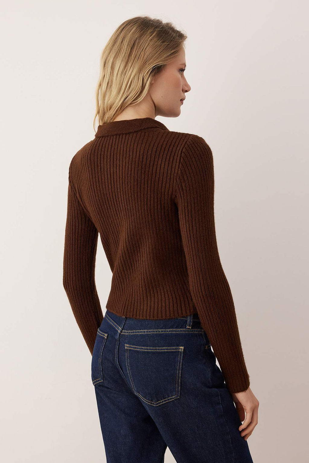 Wardrobe Essentials Kahverengi Yumusak Dokulu Fermuarl? Triko H?rka | TWOAW26HI00177