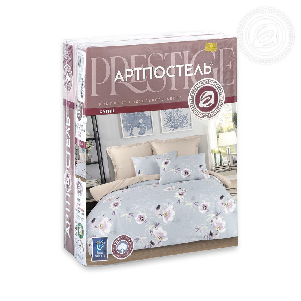 Постельное белье Мирра (сатин Престиж) Семейный/Пододеяльник (молния): 2 шт. - 215*145; Простыня: 1 шт. - 220*240; Наволочка (клапан, ушки): 2 шт. - 70*70; Наволочка (клапан): 2 шт. - 50*70 Престиж - Артпостель фото 3