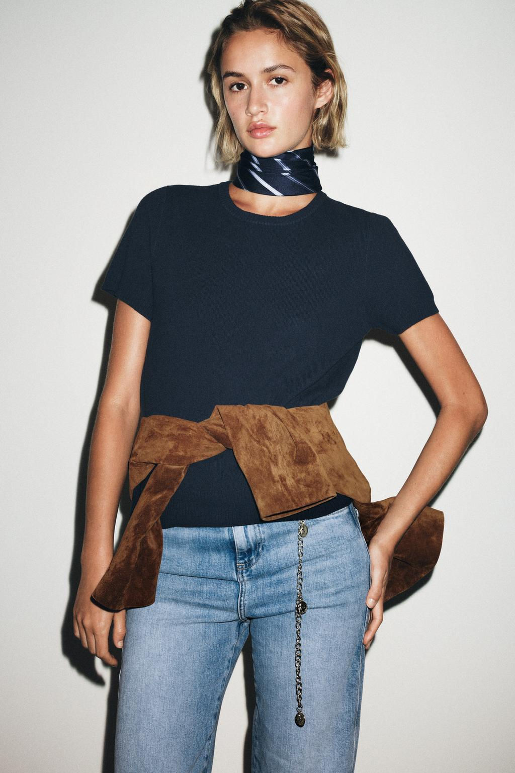PLAIN KNIT SHORT SLEEVE TOP - Zara фото 2