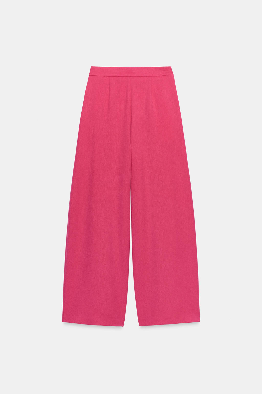 PANTAL?N ANCHO PLIEGUES / Fucsia