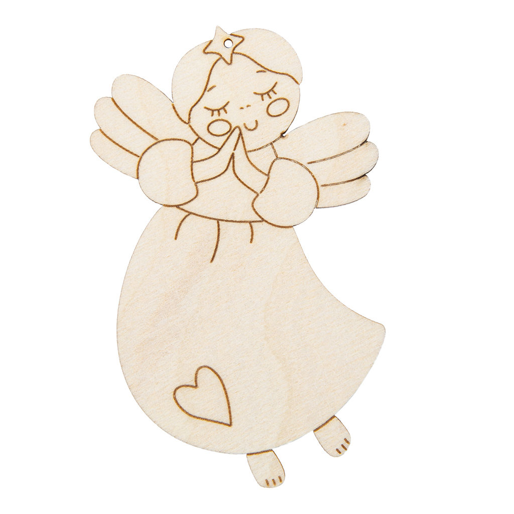 Заготовка для декорирования Mr. Carving БА-73 Подвеска Ангел фанера 5.5 х 9 х 0.3 см № 02 Ангел (6х9см.) фото 2