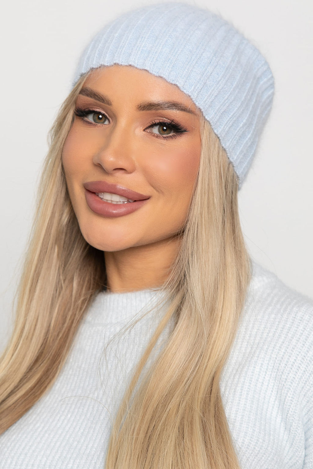 Шапка однослойная Большой город (нежно-голубая) Ш26-4М