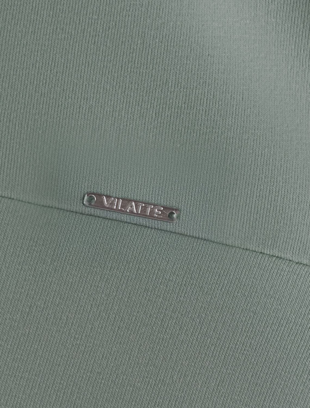 Свитшот Vilatte Cotton Club из хлопка оливковый  фото 2