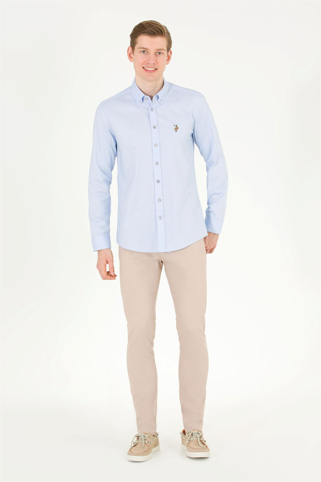 Рубашка мужская голубая Uzunkol Basic - U.s. polo assn фото 10