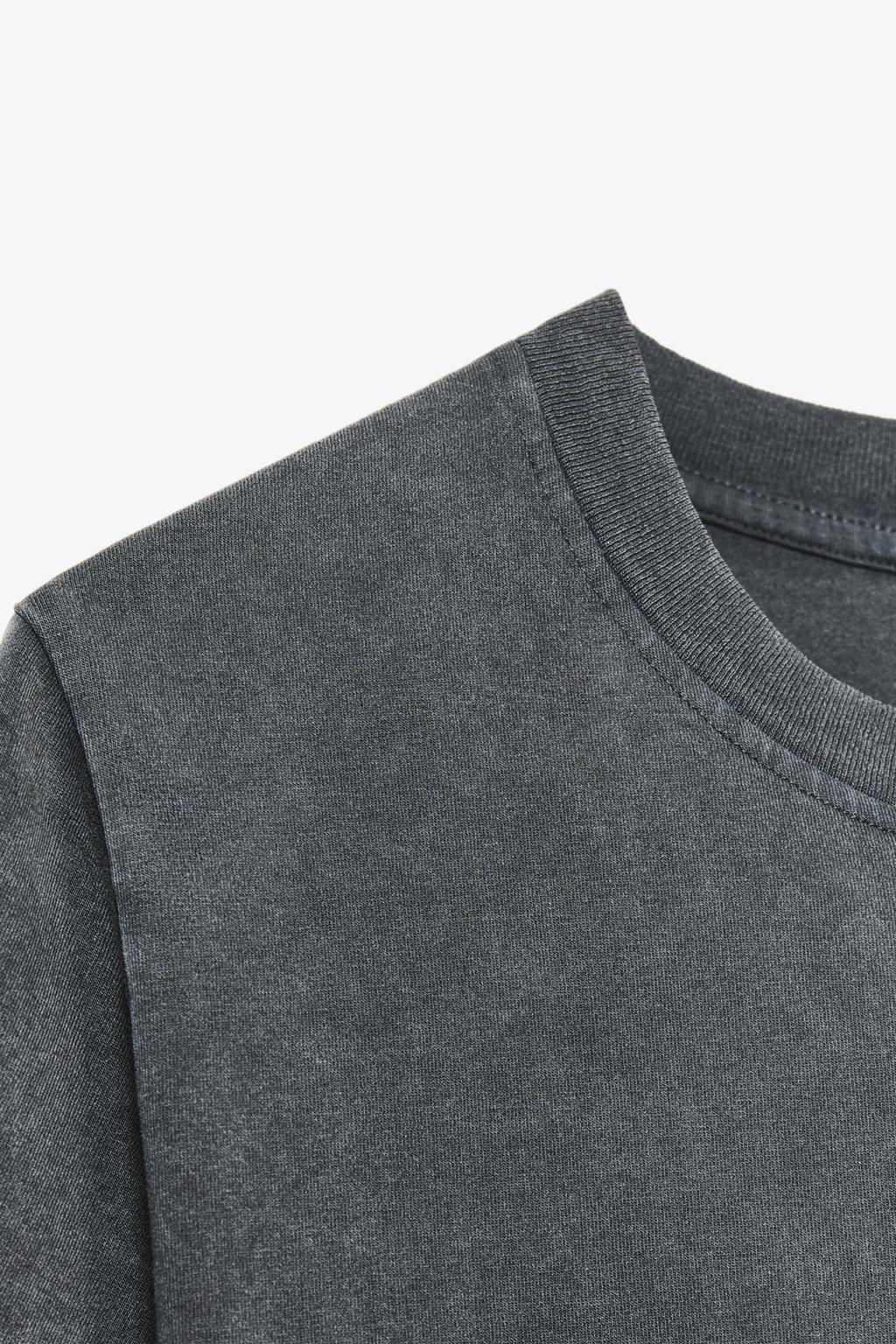 WASHED-EFFECT RHINESTONE T-SHIRT - Zara фото 9