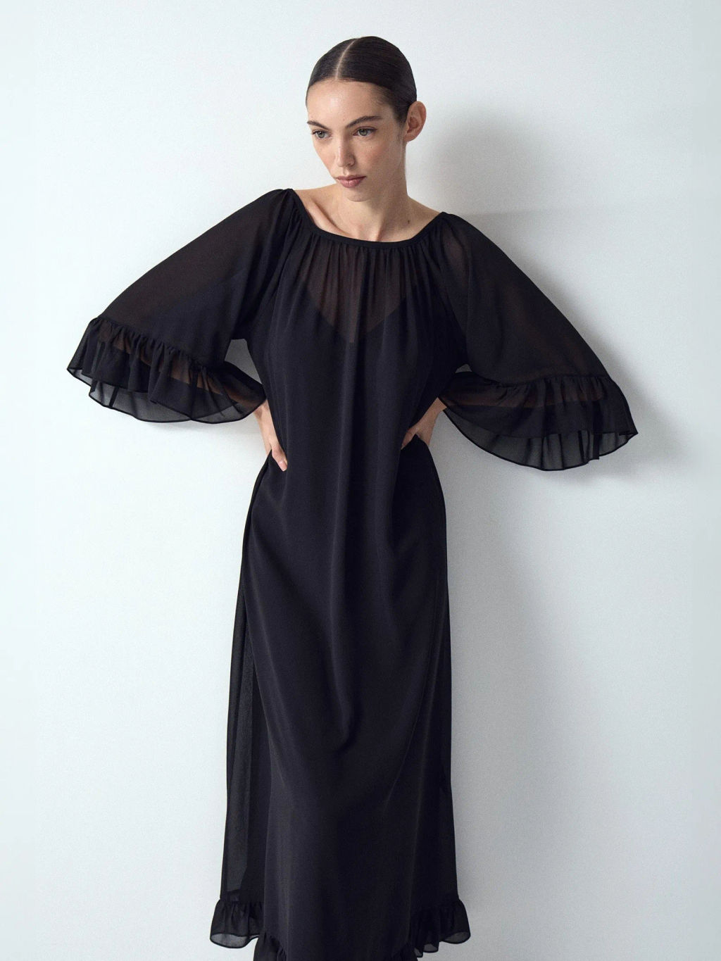 EMKA // Платье миди из шифона  фото 4