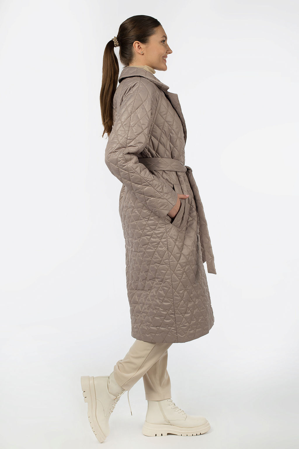 01-11261 Пальто женское демисезонное (пояс) - El podio фото 3