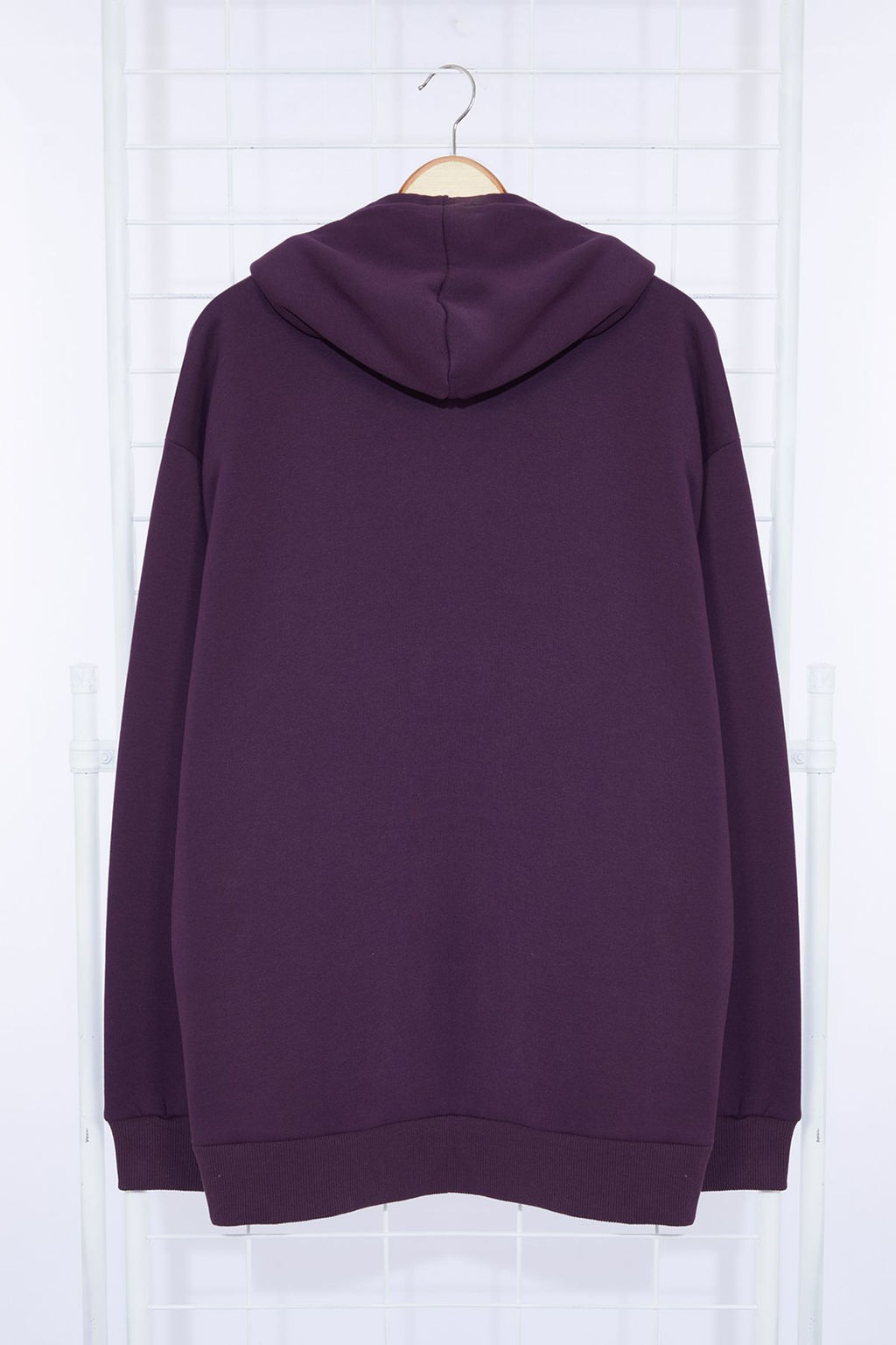 TRENDYOL MAN Mor Oversize/Genis Kesim Kapusonlu Ici Polar/S?cak Tutan Nak?sl? Sweatshirt TMNAW25SW00030 - Trendyolmilla фото 12