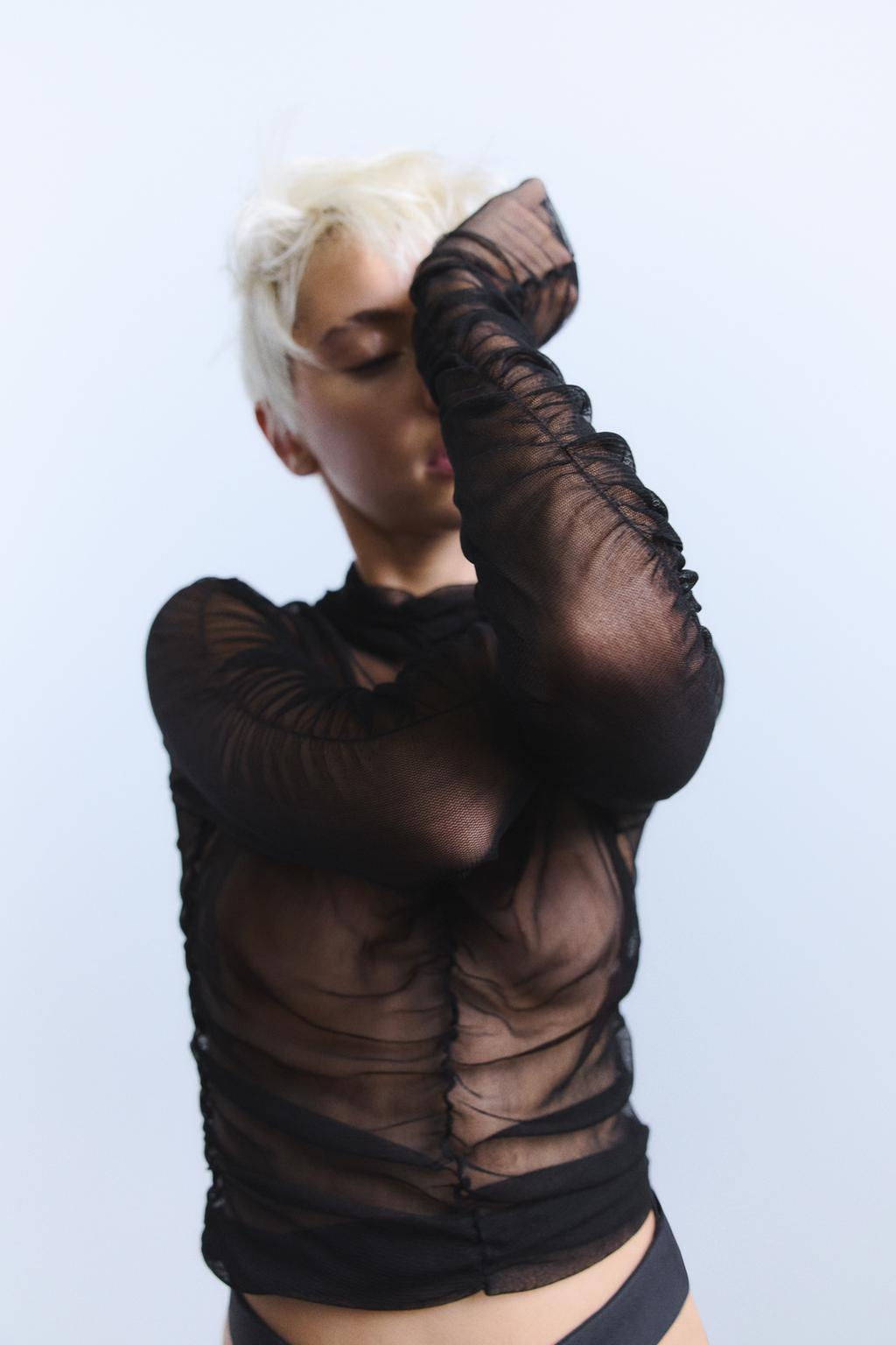 100% SILK DRAPED TOP - Zara фото 9