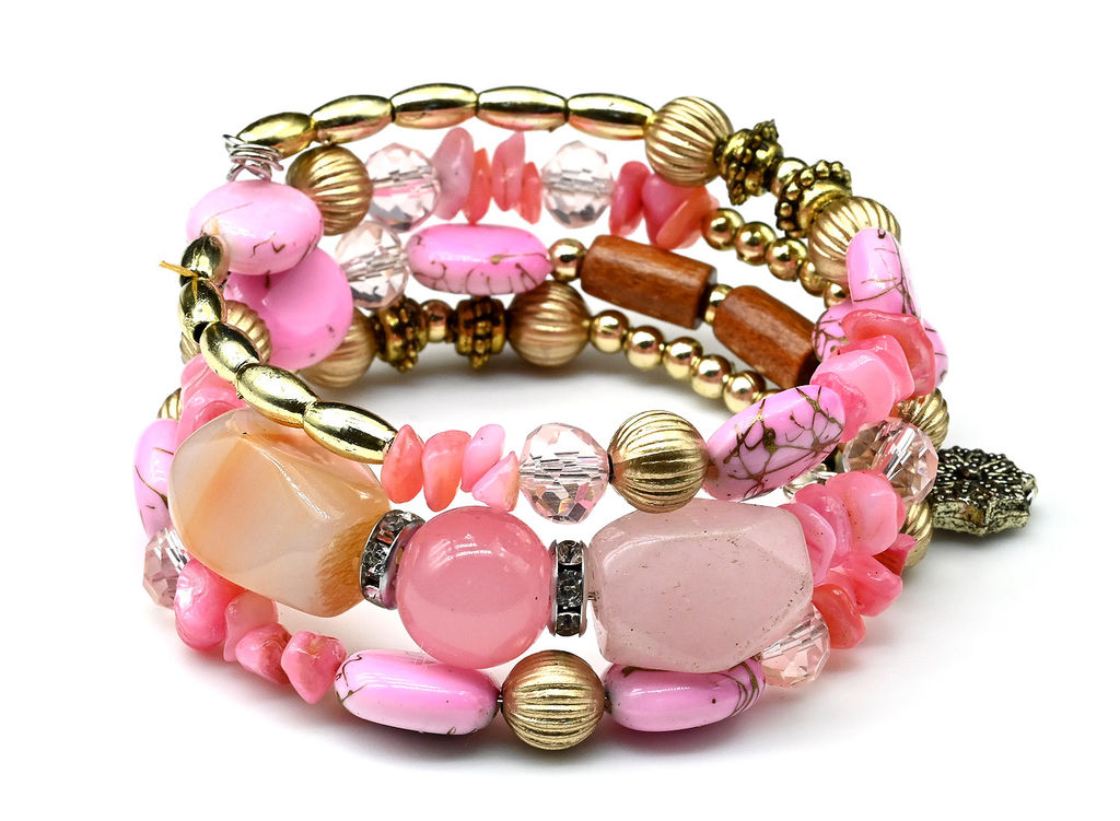 Браслет на пружинке Лето с агатом тонированным цв.зеленый Радуга камня  фото 5