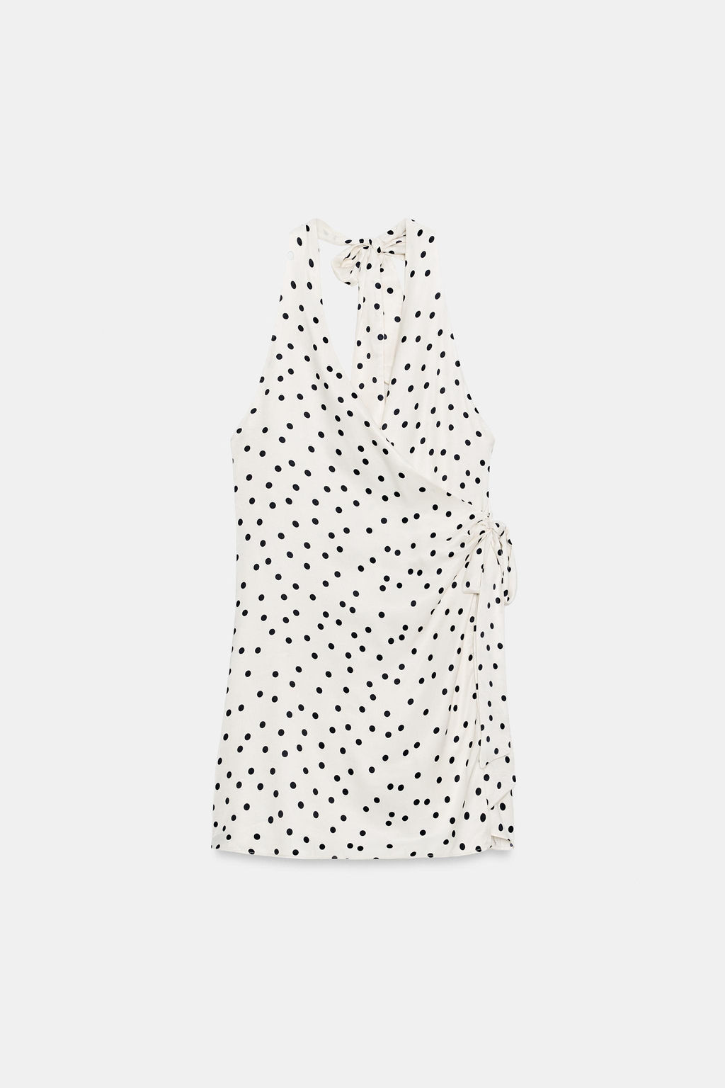 VESTIDO SATINADO HALTER LUNARES / Crudo / Negro - Zara фото 5