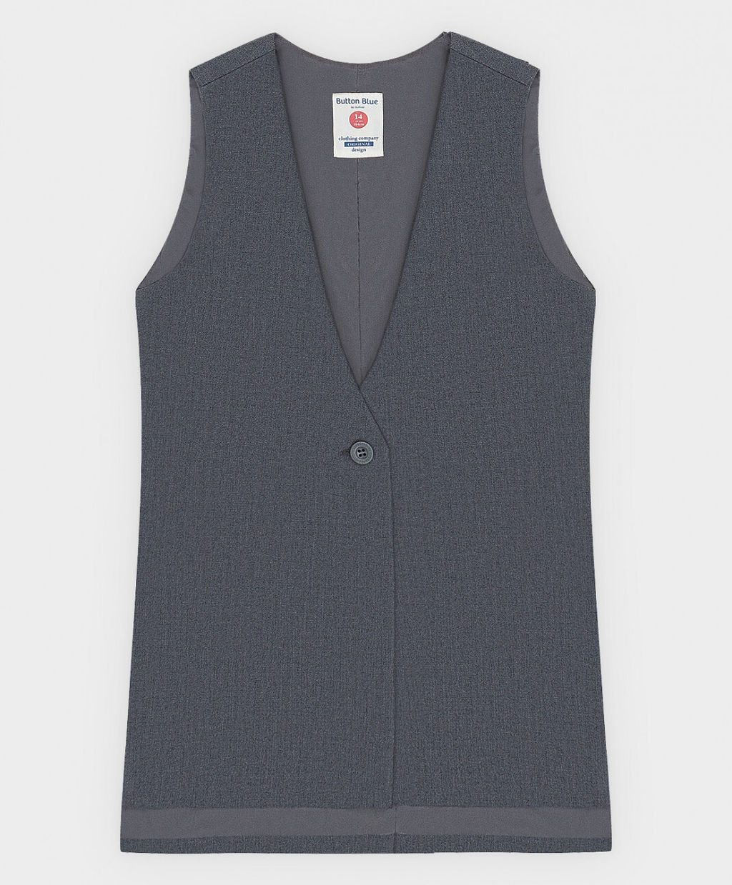 Жилет удлиненный с одной пуговицей  Button Blue